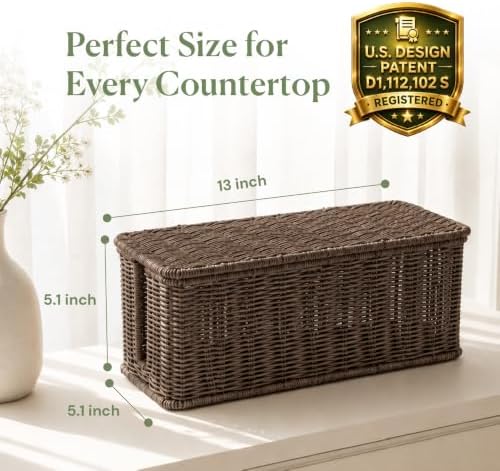 Cable Management Box, Handmade Rattan Cord Organizer for Power Strip - Image 2