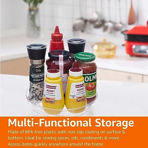 Amazon Basics Clear Rotating Lazy Susan Turntable Organizer for Condiments, 9-Inch (Pack of 16) - Image 7