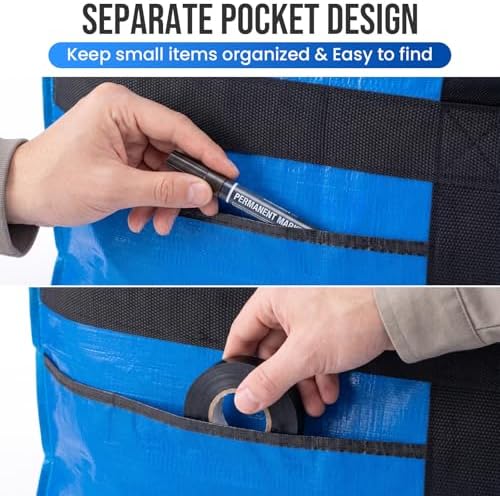 TAILI 1 Pack XXL Storage Bags with Visible Window and Handy Pocket,Blue - Image 5
