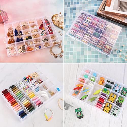 Bead Organizer Storage 2 Pack 36 Grid Jewelry Tackle Craft Box Adjustable - Image 6