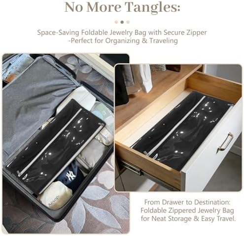 Bloss Hanging Jewelry Organizer With Pockets Double-Size For Earring Jewelry Storage - Image 6