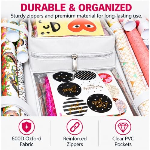 Freegrace Hanging Gift Wrap Organizer - Wrapping Paper Storage Bag, 41 Inch - Image 4
