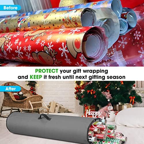 Wrapping Paper Storage Bag | Wrapping Paper Organizer Under Bed for Storing Multiple Rolls of Gift Wrap, 40” Length Container Constructed of Durable 600D Oxford Material (Gray) - Image 5