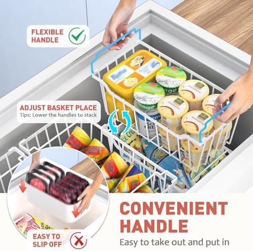 Goovilla Freezer Organizer Bins for 5-7 Cu.FT Chest Freezer,8 Pack White - Image 3