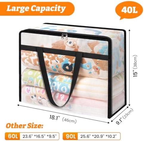 BlissTotes Moving Bags 40L 8PCS, Clear Clothes Storage Under Bed Storage - Image 4