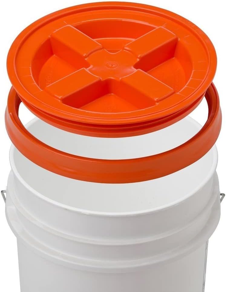 Gamma2 Gamma Seal Lid for Utility Buckets - Fits 3.5, 5, 6 & 7 gallon buckets, Orange, Made in USA - Image 5