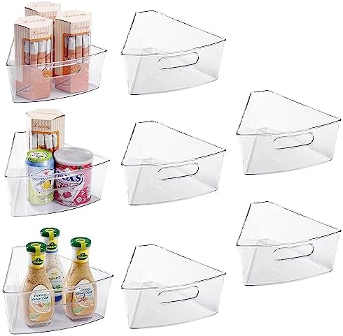 Oubonun Lazy Susan Cabinet Organizer Bins for Kitchen 8 Pack, 1/8 Wedge by Oubonun