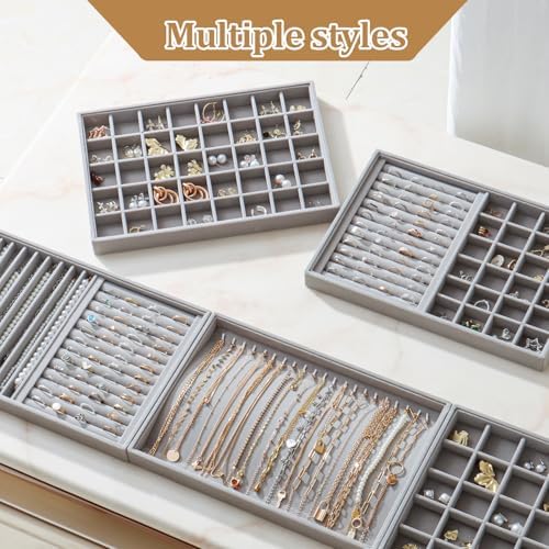 Large Velvet Jewelry Tray Display Drawer Inserts 2 Pack - Image 7