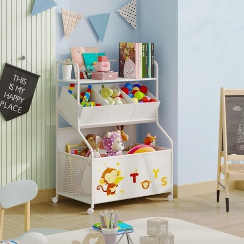 BBLIKE Toy Storage Organizer, Large Toy Box with Wheels for Boys and Girls - Image 3