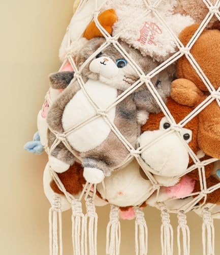 Stuffed animal net Hammock - Large 53'' H, Space-Saving (Cream) - Image 3