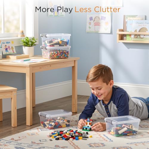 Citylife 10Packs 1.3Qt Small Storage Bins with Lids,Stackable Clear - Image 4