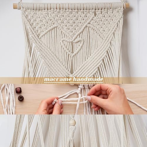 Amdermi Stuffed Animal Net or Hammock Wall Hanging Net Over Door Organizer for Stuffies Plush Toy Storage Boho Macrame Toy Display Nursery Bedroom Decor Stuffy Animal Toy Organizer (Cream) - Image 6