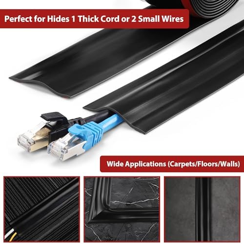 ZhiYo 8.2ft Cord Cover for Wires on Floors or Walls, 2.2in Wide, Brown - Image 3