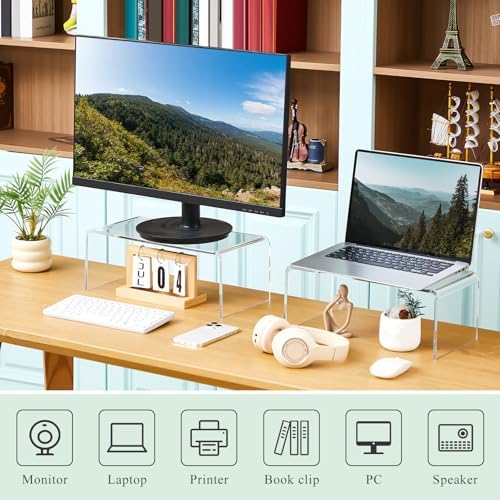 RattanView 2 Pcs 17 Inch Extra Large Clear Acrylic Shelf Riser, 8mm Thick - Image 4