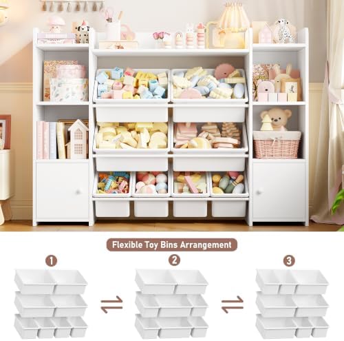 FOTOSOK Toy Storage Organizer with 8 Toy Bins, Kids Toy Storage - Image 4