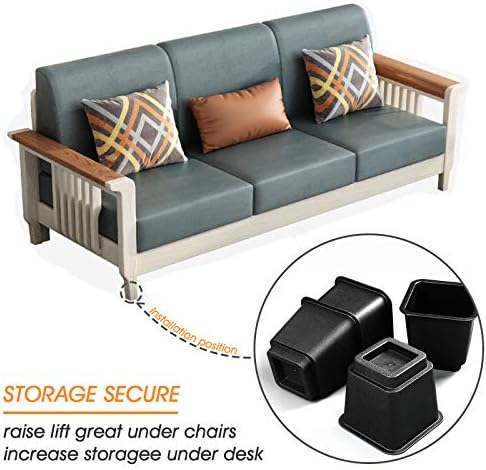 Bed Risers 5 Inch, Heavy Duty Square Furniture Frame Lift, Set of 8 - Image 5