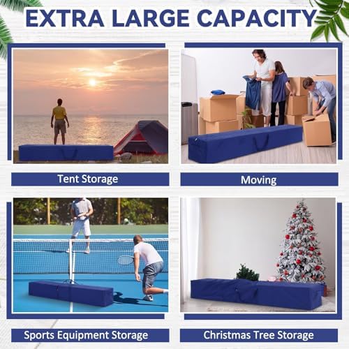 1 Pcs 83 x 16 x 12 Inch, 260 L Large Storage Duffle Bag Blue - Image 5