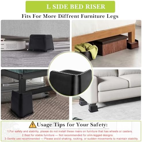 Bed Risers 1 inch, 2 inch, 3 inch, 4 inch, 6 inch, 8 inch Heavy Duty, Oversized Furniture Riser for Couch Sofa Table Chair Leg Frame Dorm, Support up to 6000 Lbs (Chocolat Brown 6 Pack, 4 inch) - Image 3