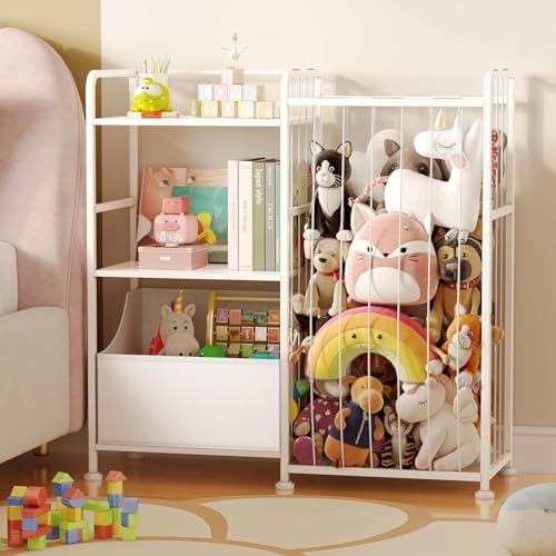 BBLIKE Toy Storage Organizer, Stuffed Animal Storage with Toy Bin, White by BBLIKE