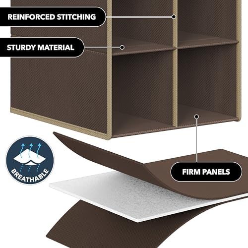 Simple Houseware 20 Section Shelves Hanging Shoes Organizer, Brown - Image 5