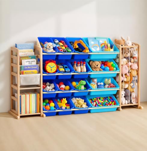 【 In 】 Stuffed Animal Storage kid toy Organizer Bins for Boys Kids Room by KidsToyStorageOrganizer