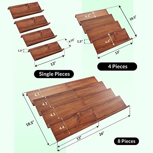 Tinamo Acacia Wood 4-Tier Spice Rack Organizer for Cabinet, Pack of 8 Pcs - Image 7