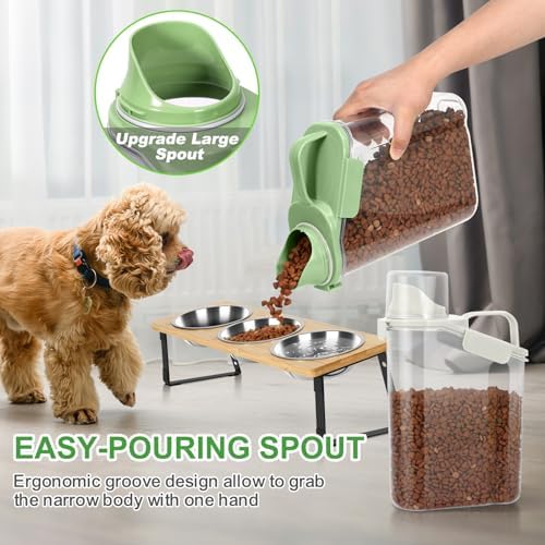 TBMax Rice Container Cereal Storage Container 2 Pack, Kitchen Pantry Dry Food Storage Holder with Easy-Pouring Spout & Handy Cup, Small Pet Dog Cat Food Dispenser for Daily Feeding - Image 3