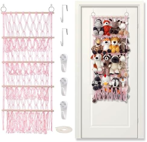 Stuffed Animal Net or Hammock Large Plushie Net Corner 4 Layer Toy Storage by DOEGUAIY