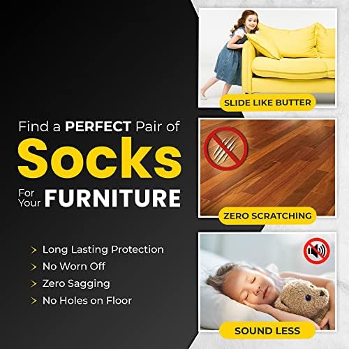 Chair Leg Socks 16/24/32 Pcs Black Furniture Leg Covers Floor - Image 4