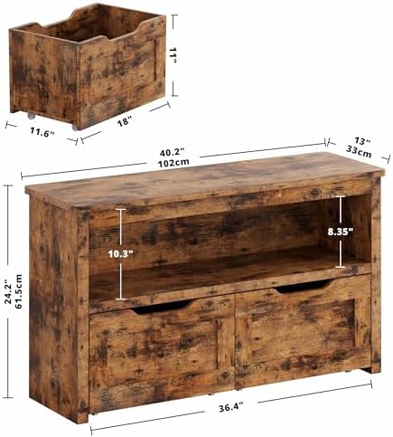 IRONCK Toy Storage Organizer with Drawers, Floor Toy Box with Wheels - Image 3