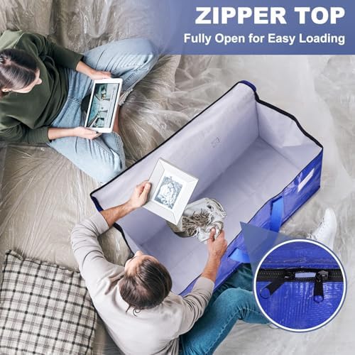 StorageRight Moving Bags, Moving Boxes, 93L 8-Pack Sotrage Bags Totes, Blue - Image 6
