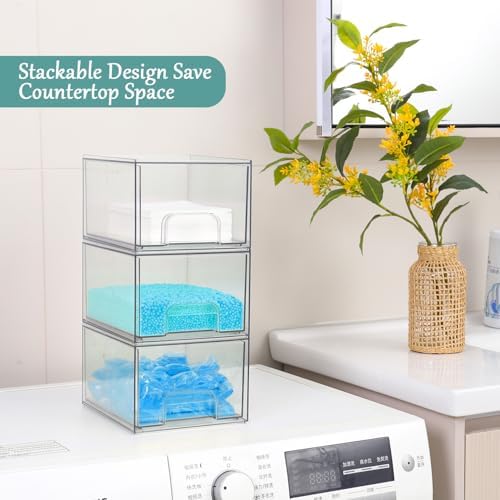 Laundry Pods Container and Dryer Sheet Holder Set, Dishwasher Pods Holder Set, Detergent Pods Storage Box, Scent Booster And Laundry Powder Dispenser Orangizer For Laundry Room, 4 PACK - Image 5
