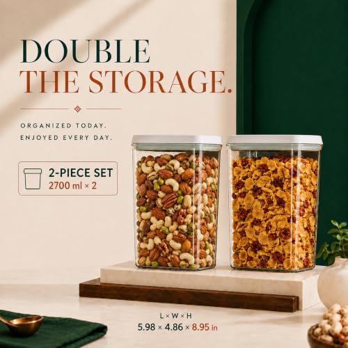 2-Pack 2.9 Qt Airtight Food Storage Containers, Stackable Pop Lids - Image 5