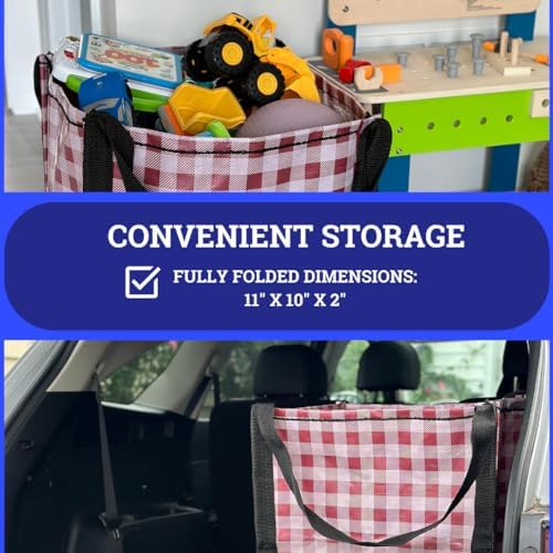 DURASACK Heavy Duty Storage Tote Bag 22-Gallon, Gingham Red, Pack of 4 - Image 4