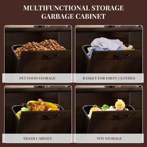 Double Tilt Out Trash Can Cabinet, Hidden Trash Can Cabinet - Image 5