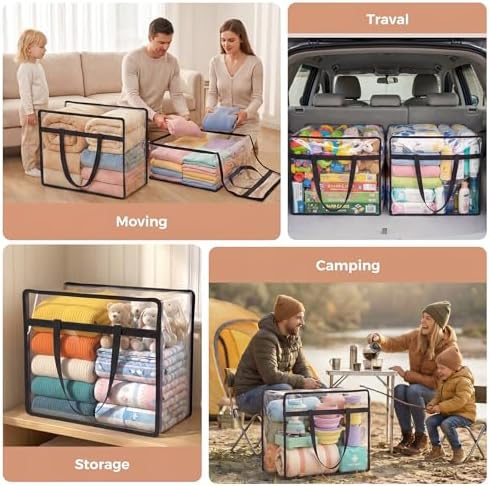 6 Pack Clear Storage Bags for Clothes, 45L Closet Organizers and Storage - Image 6
