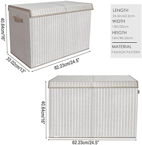 Toy Box Chest Organizer Bins for Boys Girls Kids, Large Collapsible Fabric Storage Container with Flip-Top Lid & Handles for Clothes,Blanket,Nursery,Playroom,Bedroom,Tree Branch Pattern (Gray) - Image 2