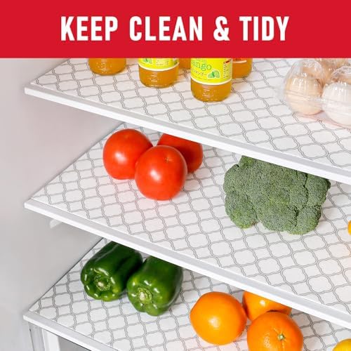 Cooyes Non Slip Refrigerator Liners, 2 in 1 Absorbent Fridge Liners and Fresh Mats Machine Washable, Refrigerator Shelf Paper for Glass Shelves Kitchen Cabinet Drawer - Image 2