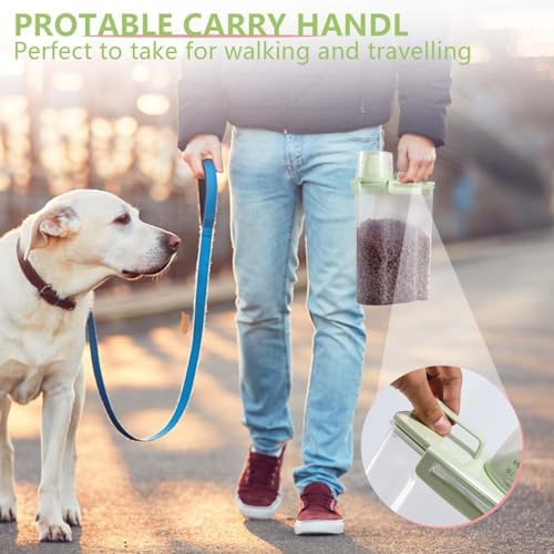 SenseYo 2.5lb Pet Food Storage Container with Measuring Cup, 3L Cat Food Storage Container Dog Food Storage BPA Free for Small Dog, Cat, Bird (Green) - Image 6