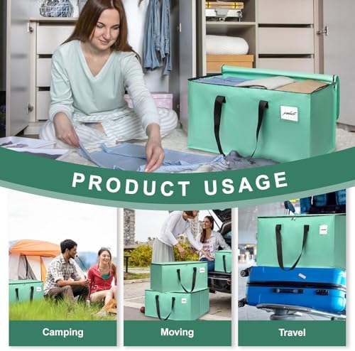 Moving Bags Heavy Duty Mint Green – Large Packing Bags for Moving, Extra Large Storage Totes with Zippers and Handles - Image 6