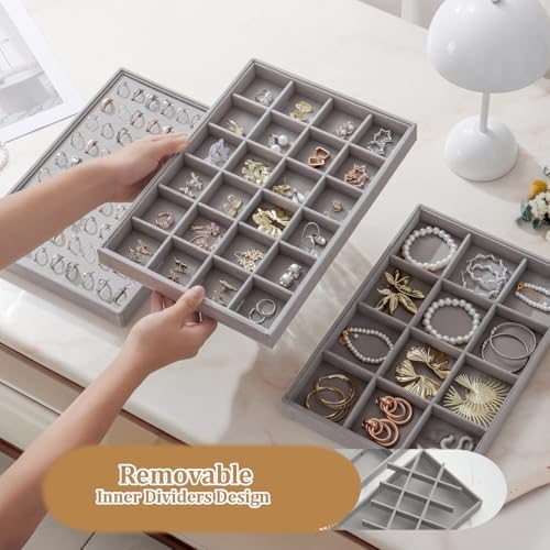 Large Velvet Jewelry Tray Display Drawer Inserts 2 Pack - Image 3