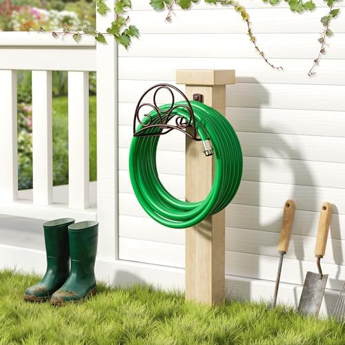 Metal Garden Hose Holder - Wall Mounted Water Hose Holder - Hose Hanger Heavy Duty for Water Hose Extension Cords Vacuum Hose bronze - Image 3