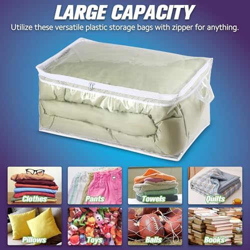 Large Storage Bag for Clothes, Jumbo Zipper Totes - Image 5