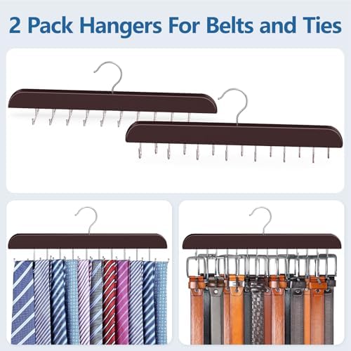 2 in 1 Tie and Belt Organizer, Premium Tie Hanger for Closet Accessories - Image 3