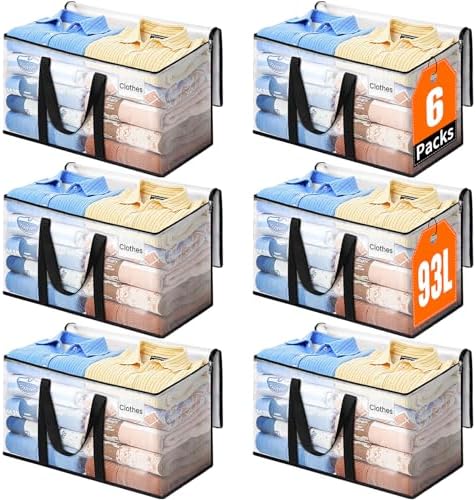 Moving Bags, Extra Large Heavy Duty Storage Bags, 93L, 6 Packs by EpicTotes