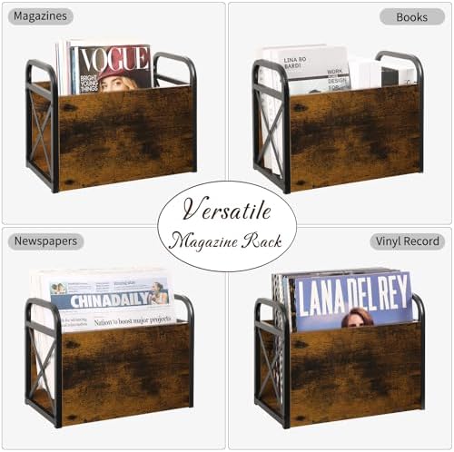 YINMIT Magazine Holder, Magazine Rack Floor, Magazine Storage Basket, Folder Organizer Bin for Books, Newspapers, Tablets - Image 7