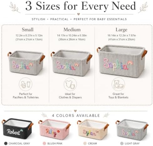 Personalized Diaper Caddy Organizer Custom Baby Storage Basket - Image 7
