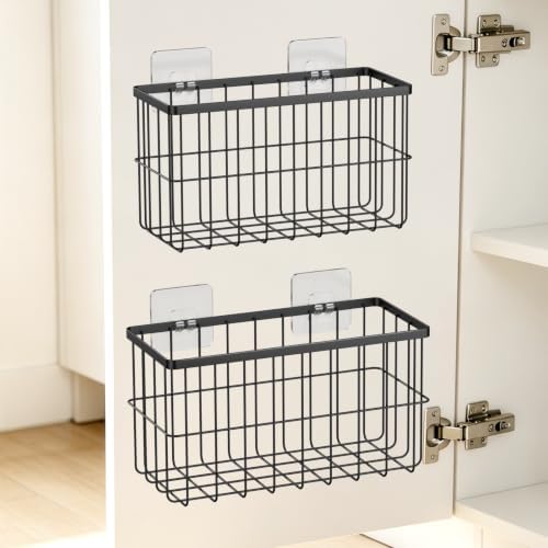 FAMNONE 2-Pack Adhesive Cabinet Door Organizer, 5.9" Inside Cabinet Storage by FAMNONE