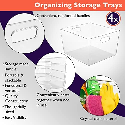 ClearSpace Clear Plastic Storage Bins for Kitchen, Fridge, Pantry, 4 Pack - Image 4