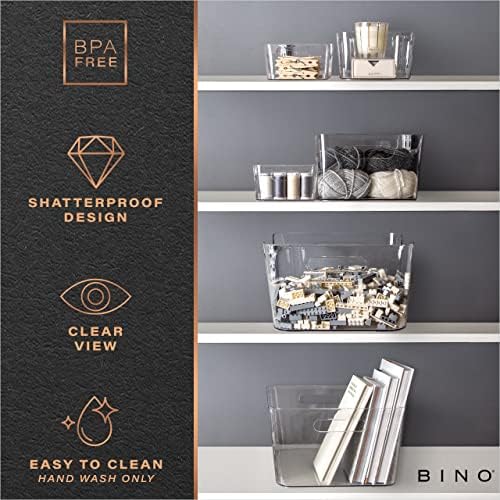 BINO | The SOHO Collection Plastic Storage Bins, X-Small - 2 Pack, Clear | Pantry and Fridge Organizer Containers, Kitchen Cabinet and Medicine Cabinet Bins - Image 7
